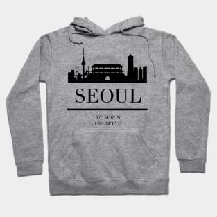 SEOUL SOUTH KOREA BLACK SILHOUETTE SKYLINE ART Hoodie